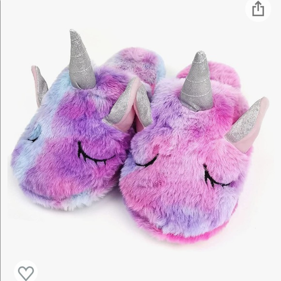 Other - Kids Unicorn Slippers with Rubber Soles for Boys Girls Home Plush Size-3/4 kids
